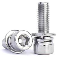 Nickel-Plated Grade 12.9 Cup Head Hex Socket Screw with Washer, Combination Bolt M4/M5/M6/M8 M2*10