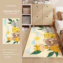 Cartoon Style Dirt-Resistant Cashmere Bedside Rug – Cute, Thick, Non-Slip, and Easy Care 60x160cm Formaldehyde-Free beige