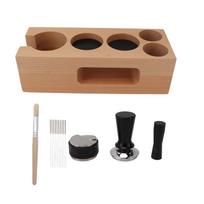 Wooden Coffee Tamping Station Wood Coffee Filter Tamper Holder Stand Station for Home Cafes L