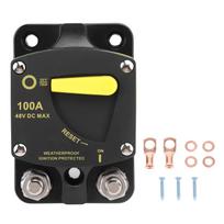 Automatic Circuit Breaker 12V to 48V DC Manual Reset Automatic Circuit Breaker for RV Marine Boats black