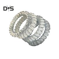 4/6Pcs Hair Ropes Waterproof Telephone Cable Hair Ties Swimming Bathing Small Stretchy Hair Rings Ponytails Buns Hair Band mėlyna