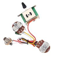 Elektrinės gitaros laidų rinkinys 3 padėčių jungiklis su garsumo, tono lizdais white