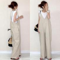 2024 Summer Casual 5-Color Wide-Leg Jumpsuit with Japanese Suspenders One Size