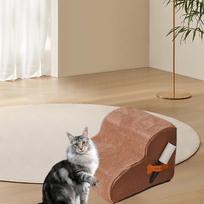 Dog Stairs Ramp 2 Step with Washable Cover for High Bed Soft Pet Sofa Puppy kava