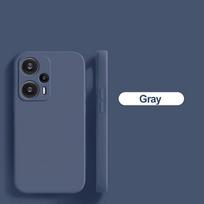 For Poco F5 PocoF5 Pro Case Luxury Square Liquid Silicone Phone Case For Xiaomi Poco F5 F 5 F5Pro PocoF5 Pro Shockproof Soft Cover For Poco F5 pilka spalva