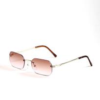 Glasses S3052 Square Borderless, Polygonal Summer Frame Sunglasses, Women'S Retro Sunglasses