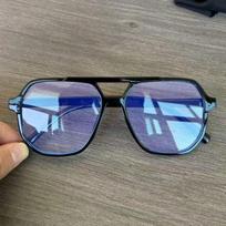 Hip Hop Vintage Rap Bucket Hat Glasses Literary Retro Anti-Blue Flat Glasses Large Square Sunglasses