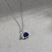 Crystal cluster planet necklace, glazed blue starry sky set chain, niche Korean version ins Valentine's Day gift.