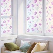 Self-Adhesive Purple Wildflower Window Film 60cm Wide Cuttable Sticker for Glass Bathroom Office Kitchen Wall Decor 5m