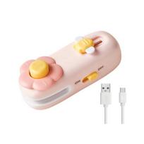 Yousheng Mini Bag Sealer And Cutter Rechargeable Chip Bag Sealer Portable Sealing Machine for Snack Bags Quick Heat Compact Cutting And Resealing Tool rožinė