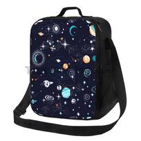 Space Planet Insulated Lunch Box Galaxy Cooler Tote Large Lunch Bag with Adjustable Shoulder Strap for Girls Boys School Picnic 26.5x20x11.5CM smėlis