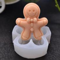 Gingerbread Man Silicone Candle Mold Diy Handmade Cute Gingerbread Man Soap Resin Plaster Baking Molds Home Festival Decor 1pcs