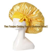 Satin Elastic Wide Brim Sleep & Shower Cap for Women – Solid Color, Large Size Customizable Color