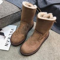 Women Fur Boots Ladies Winter Shoes Woman Zipper Casual Knee Boots Keep Warm Snow Boots Black 2024 4 ruda