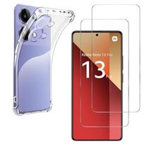 Shockproof Case for Xiaomi Redmi Note 13 Pro 4G and 2 Tempered Glass Screen Protector Phonillico® skaidri