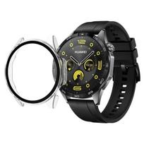 Huawei Watch GT 4 46mm Compatible Protection - Hard Case Smartwatch Transparent Case Tempered Glass Screen Phonillico® skaidri