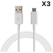 Lot 3 White USB Charger Cables [Compatible Huawei HONOR 5C-5X-6A-6C-6X-7-7A-7C-7S-7X-8X-9LITE] Micro USB Port 1 Meter [Phonillico®]