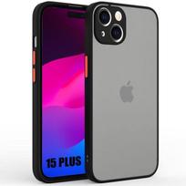 Case for iPhone 15 Plus - Matte Silicone Shockproof Protection - Black - Flexible - Reinforced - Unisex