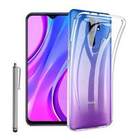 VCOMP - For Xiaomi Redmi 9 6.53 - UltraSlim and Perfect Fit Silicone Gel Case and Stylus - TRANSPARENT