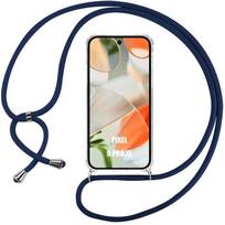 Necklace Case Lanyard for Google Pixel 9 Pro XL, Reinforced Anti-Scratch TPU with Navy Blue Cord