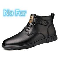 Warm Plush Fur Winter Boots New Arrival Men's High Top Shoes New Non-Slip Lace-Up Sneakers Leisure Walk Male Outdoor Basic Boots 36