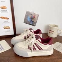 2025 Spring and Autumn New German Training Shoes Women's Shoes Niche Popular Board Shoes Light and Comfortable Versatile Soft Sole Casual Little 35 raudona