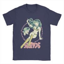 Lum Ran Ataru Urusei Yatsura Men's T Shirts Anime Funny Tees Short Sleeve Crew Neck T-Shirt Cotton Graphic Clothes S tamsiai mėlyna spalva