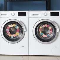 2 Pcs Painted Garlands Laundry Room Bathroom Home Background Landscaping Decoration Wall Stickers 28*28cm*2pcs/fun-f548