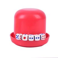 Polyhedral Dice Cup Drinking Board Game Gambling Dice Box With 5Pcs Dices raudona