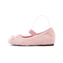 Small man inner height increase 5cm French ballet fluffy shoes women wear velvet gentle Mary Jane shoes in winter 35 rožinė