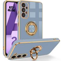 Case - BOOLING - for Samsung Galaxy A23 4G/5G - Shockproof - Liquid Silicone - 360° Rotating Ring mėlyna