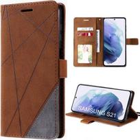 Case for Samsung Galaxy S21 Leather Effect Full Shockproof Brown ruda