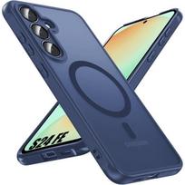 Case with Magnetic Circle for Samsung Galaxy S24 FE, Built-in Anti-Scratch Camera Protection - Navy Blue mėlyna