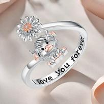 Trendy Jewelry Highland Cow 1 piece Ladies Ring Thanksgiving Fashion Commemorative Gift Christmas Birthday Gift Open Ring Daisy  Unique sidabras