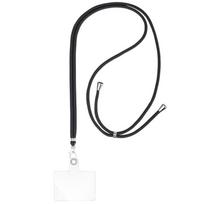 Adjustable Universal Mobile Phone Neck Lanyard Black Cord Transparent Strap Phonillico® juoda