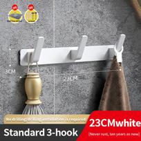 YUNJIEYA Black/White Door Hooks Clothes Hook Hanger Shelf Organizer Storage Shelf Shower Wall Rack Kitchen Bathroom Accessories