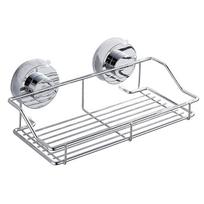 Stainless Steel Bathroom Shelf Traceless Suction Cup Storage Holder Hanging Organizer Basket Bathroom Accessories Closet shelves none sidabras