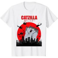 Funny Cute Art Japanese Cat Graphic for Cat Lover Catzilla T-Shirt Graphic T Shirts Women's Clothing Fashion XXXXL