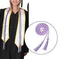 Graduation Double Tassel Honor Cord Accessories for College Academic Achievement violetinė