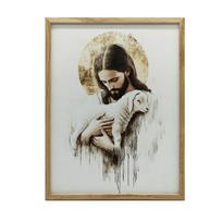 Jėzus su Ėriuku Jėzus su Ėriuku, 30X40 Cm, Aliuminio Rėmas Juodas, Matinis Popierius 230 Gsm 36