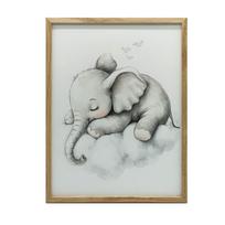 Sleepy Elephant on Cloud Poster Sleepy Elephant on Cloud Poster, 30X40 Cm, Black Aluminum Frame, 230 Gsm Matte Paper 36