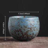 Japoniškas keramikos arbatos puodelis - Vintažinis rustic akmens keramikos, Rankų darbo vienas puodelis, Zen namams ir arbatos ceremonijai, Unikalus dizainas 60ml gray