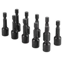 10Pcs Hex Socket Black with Strong Magnetic Electric Screwdriver Bit Accessories 45 x 8mm