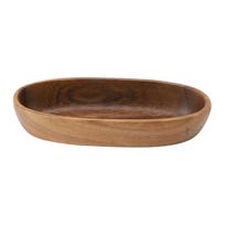 Medinis patiekimo padėklas Lengvai valomas Valties formos Medinė maisto lėkštė vaisiams, desertams, užkandžiams, saldainiams 29.5cm/11.6in Length