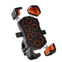 Bike Phone Holder Anti Shake Lightweight Multifunctional Navigation Cell Phone Clamp for Bicycles oranžinė