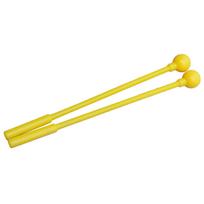 Būgnų lazdelė, plaktukas, Orff mušamųjų instrumentų dalys, muzika, ankstyvasis ugdymas, mokymo priemonės, geltona