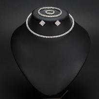 Classic Rhinestone Choker Necklace Earrings and Bracelet Wedding Jewelry Sets Wedding Accessories AVE