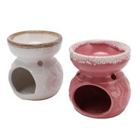 2 Pcs Ceramic Tealight Candle Holder Wax Warmer Long Lasting Essential Oil Burner Incense Diffuser