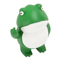 Frog Statue Cute Middle Finger Green Frog Figurine Frog Sculpture Garden Decor for Decorating