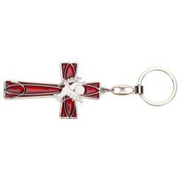 Cross Keychain Peace Bird Vibrant Colors Strong Alloy Skin Friendly Religious Keyring for Backpack